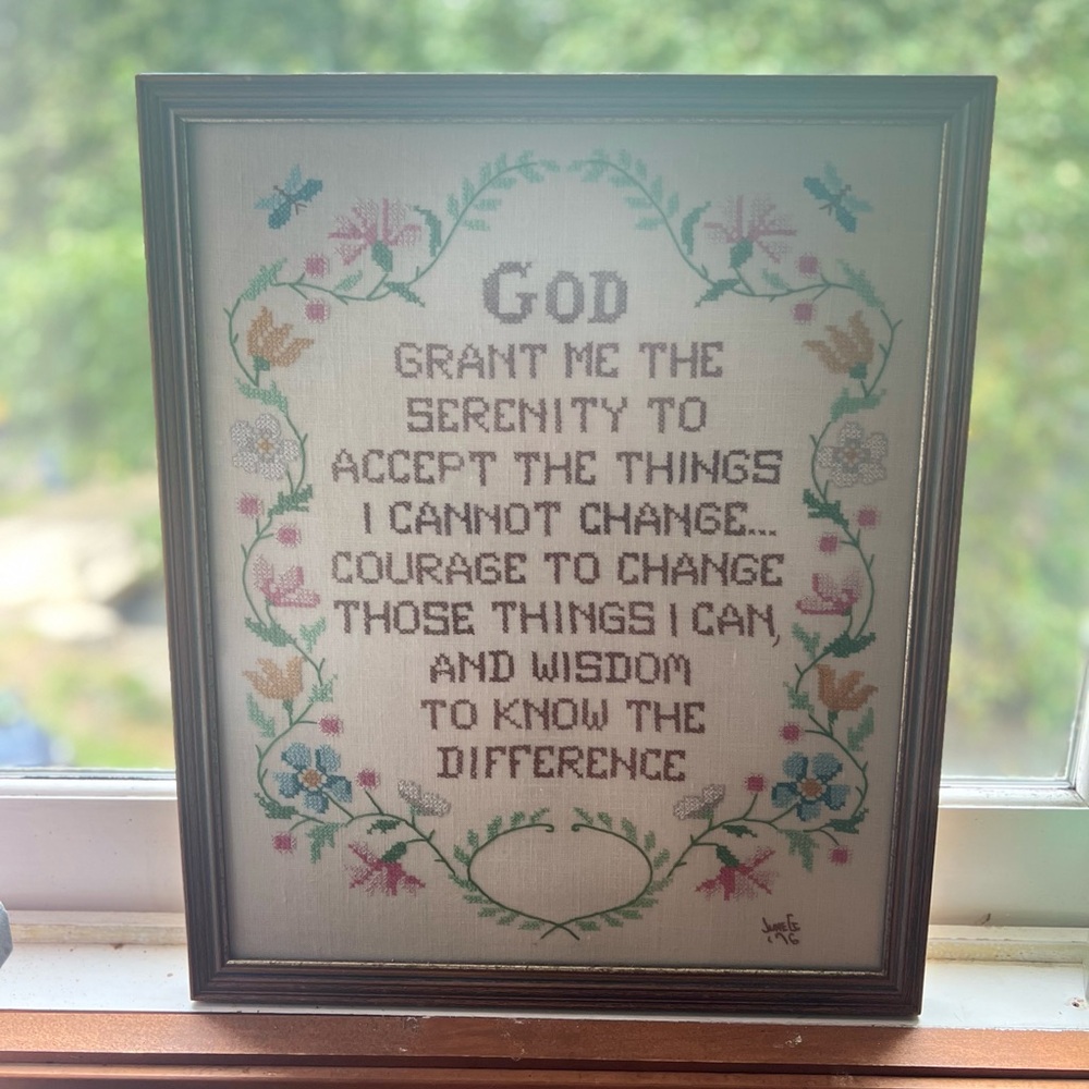 RELIGIOUS VINTAGE NEEDLEWORK CROSS STITCH ART